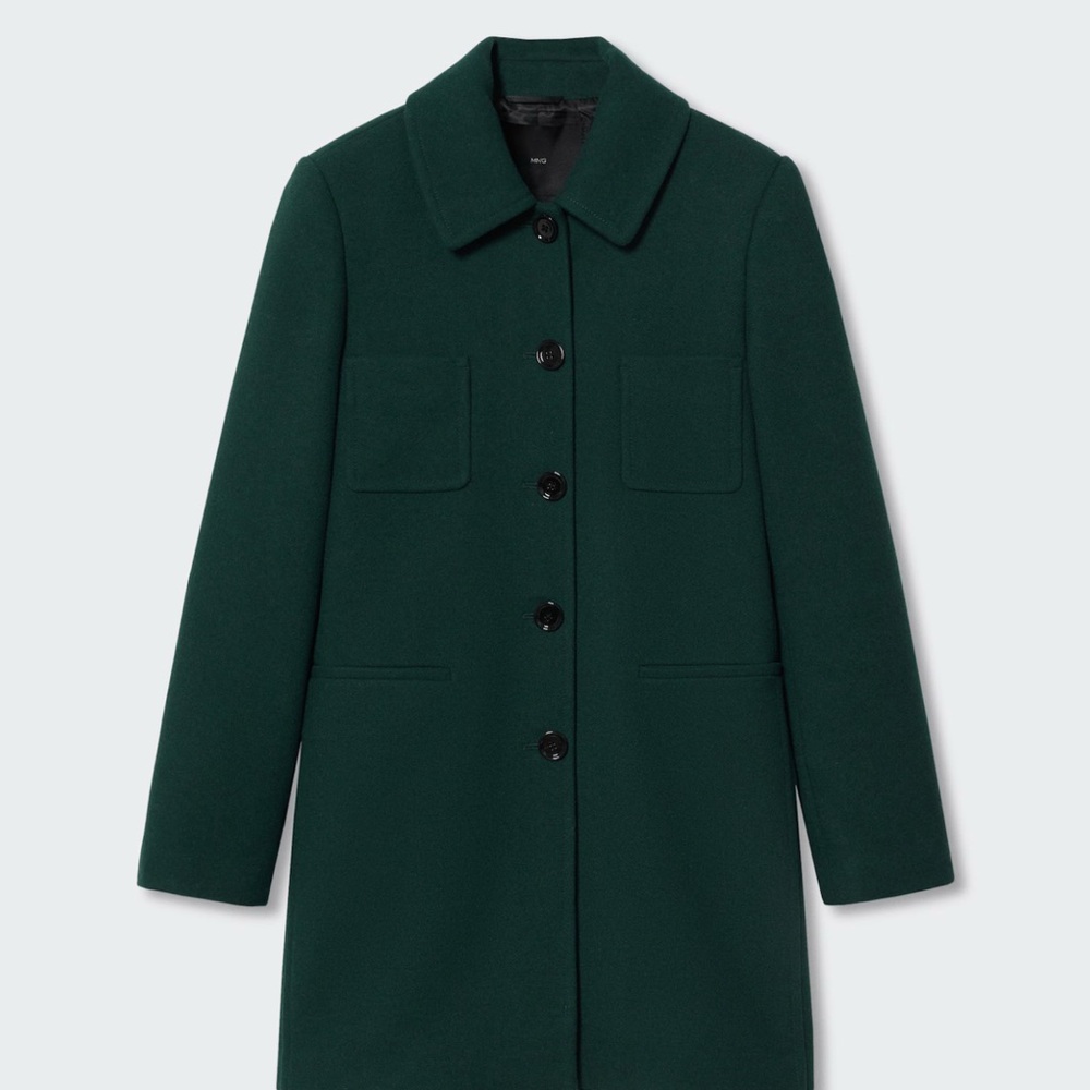 Mango Buttoned Wool Coat